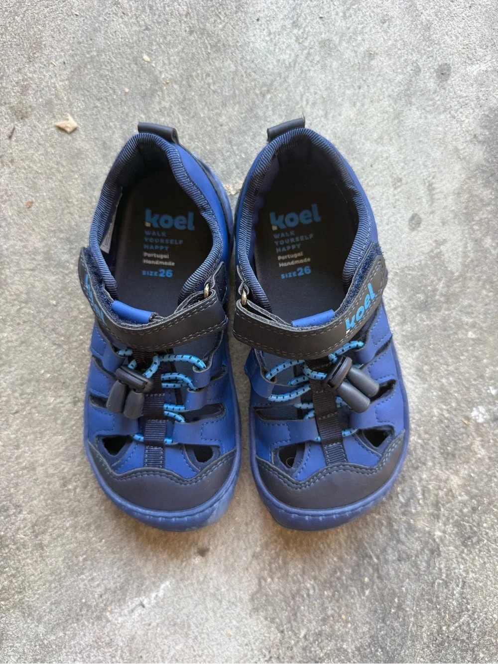 Koel Kids Navy Blue Closed-Toe Sport Sandals with Hook-and-Loop Strap
